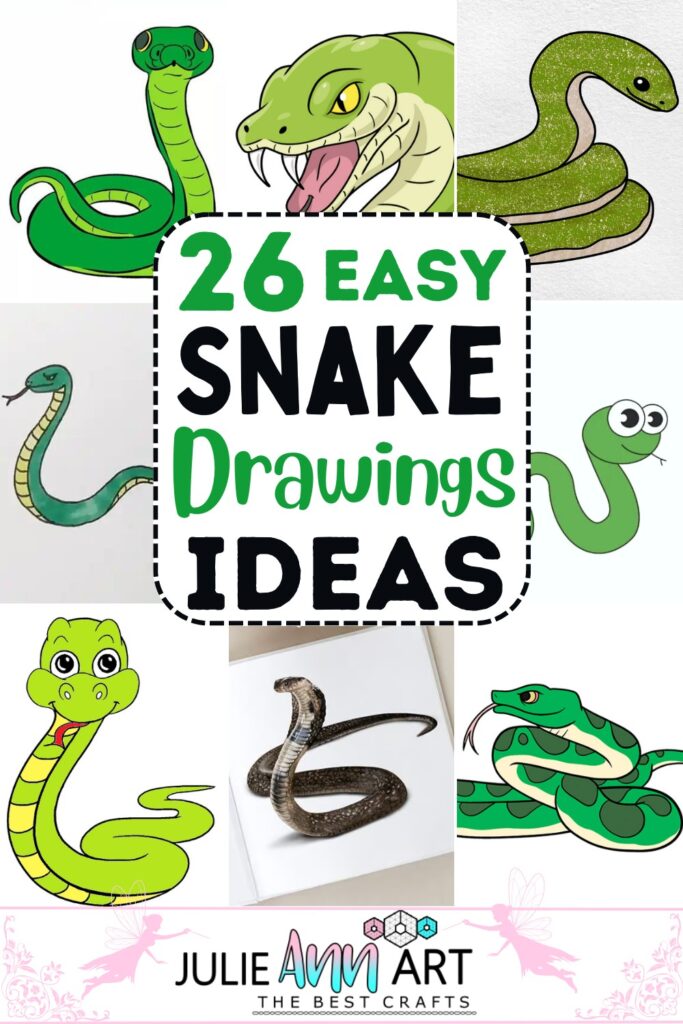 26 Easy Snake Drawing Ideas For Reptile Lovers - Julie Ann Art