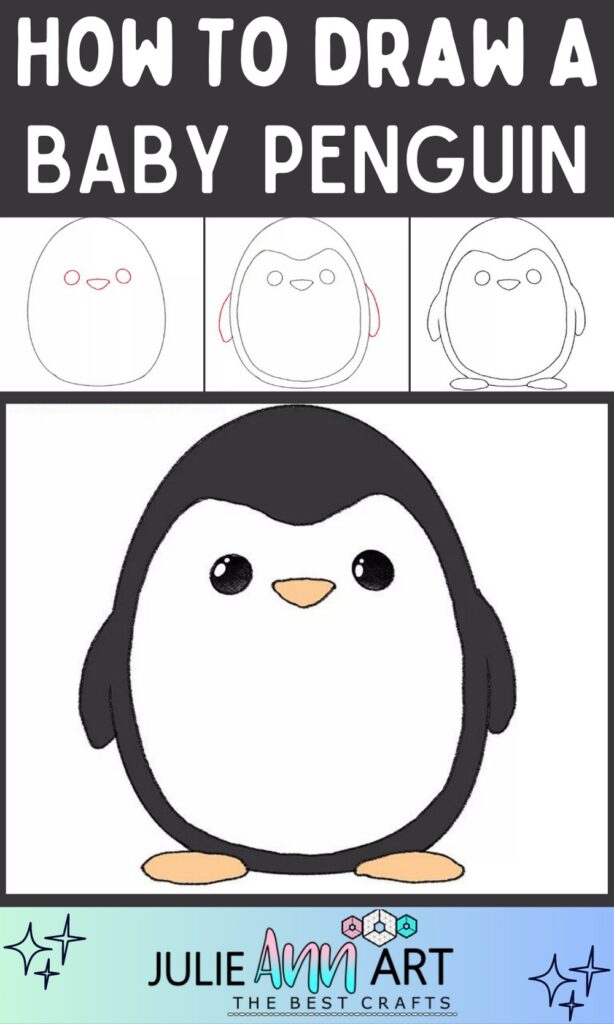 16 Simple Penguin Drawing Ideas With Step by Step Guides - Julie Ann Art