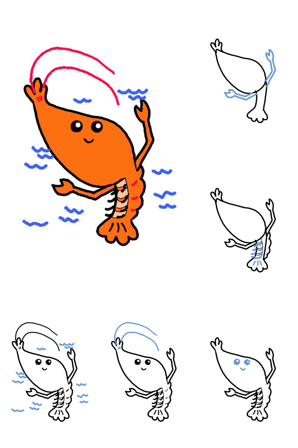 How To Draw A Cute Shrimp