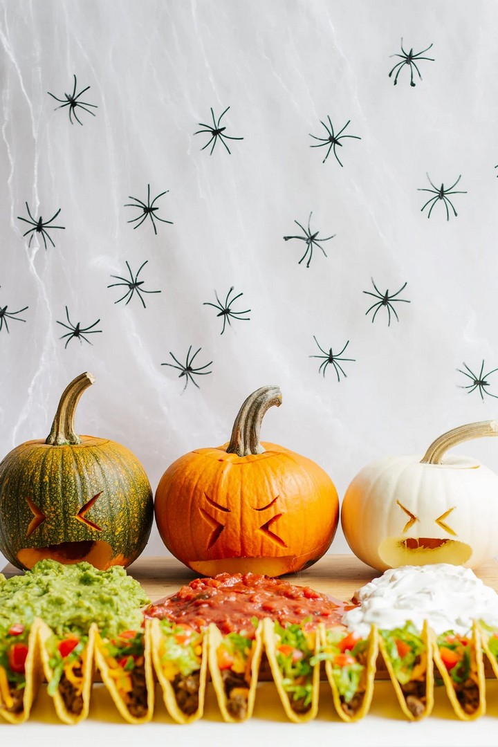 Puking Pumpkin Halloween Taco Board