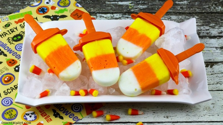 Yogurt Candy Corn Popsicle Recipe
