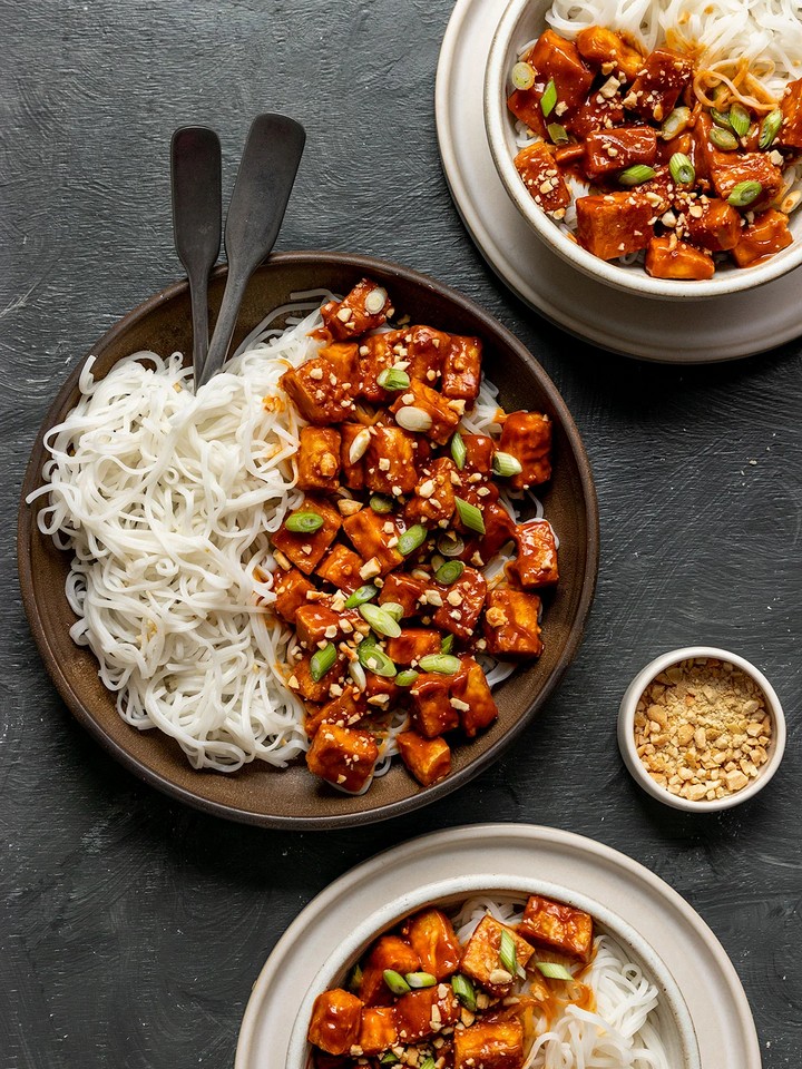 Spicy Baked Peanut Tofu