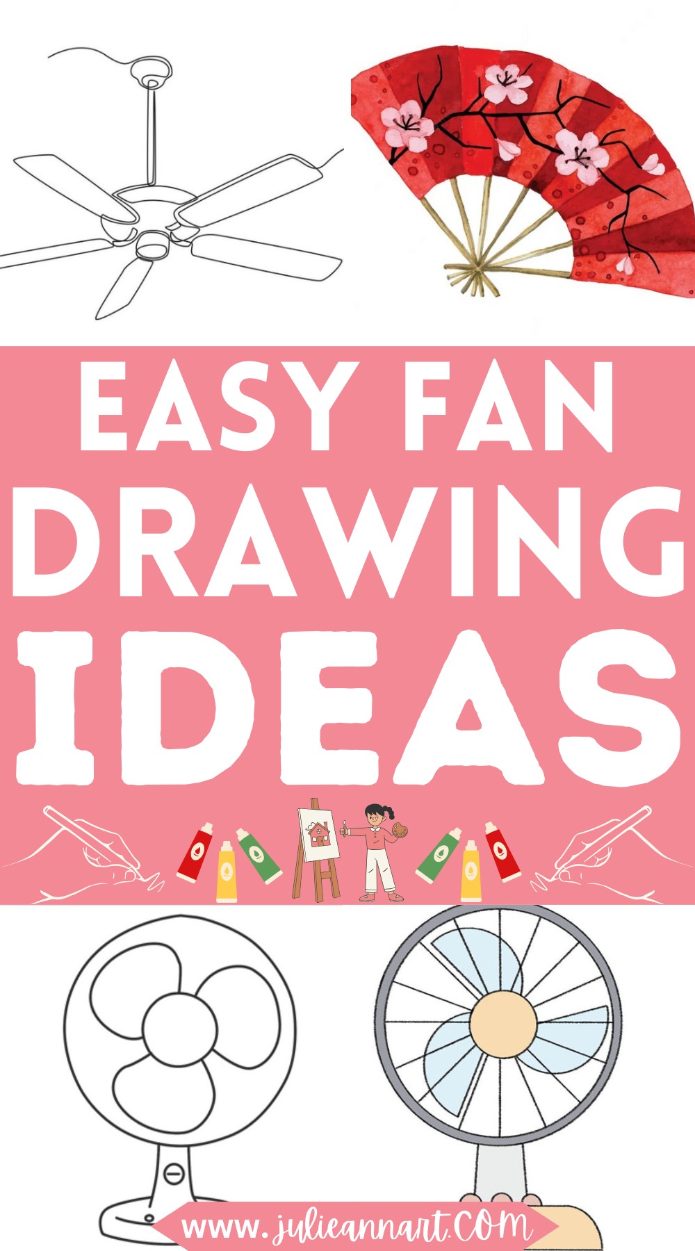 10 Easy Fan Drawings With Step by Step Guides - Julie Ann Art