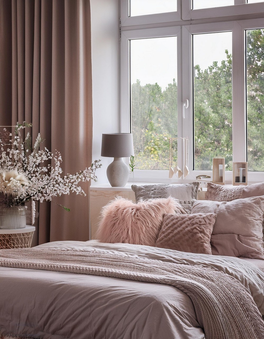 Lush Monochromatic Feminine Bedroom