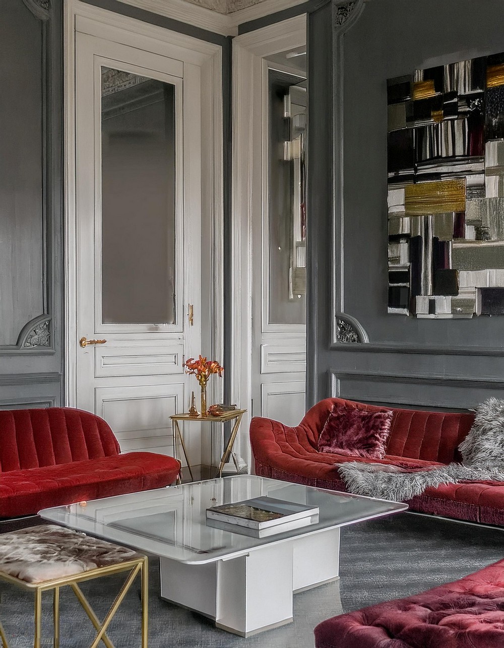 Plaid Peppered Chic Living Room